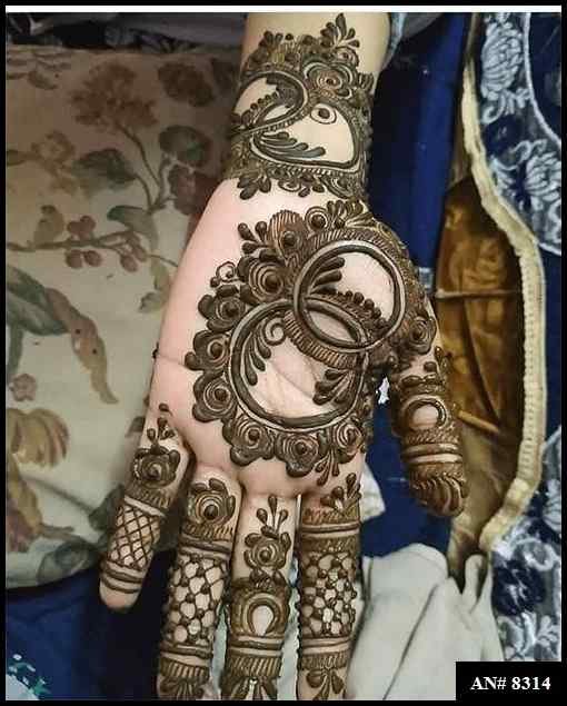 Front Hand Mehndi Design AN 8314