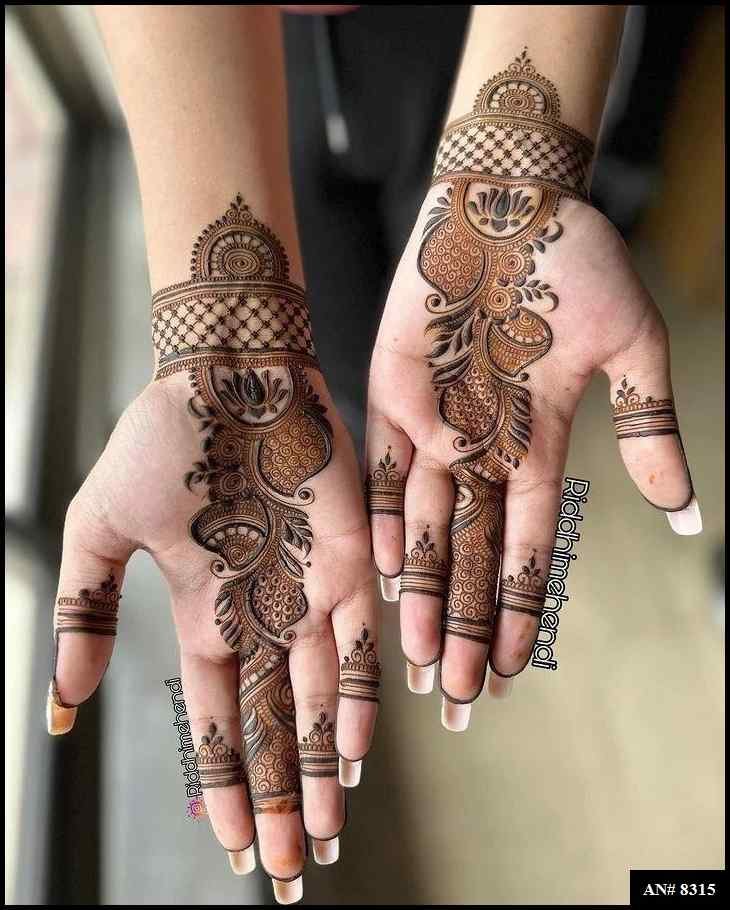 Front Hand Mehndi Design AN 8315