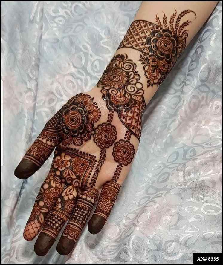 Front Hand Mehndi Design AN 8335