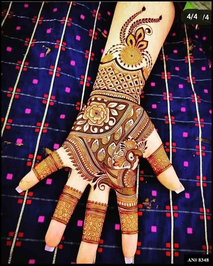 Front Hand Mehndi Design AN 8348