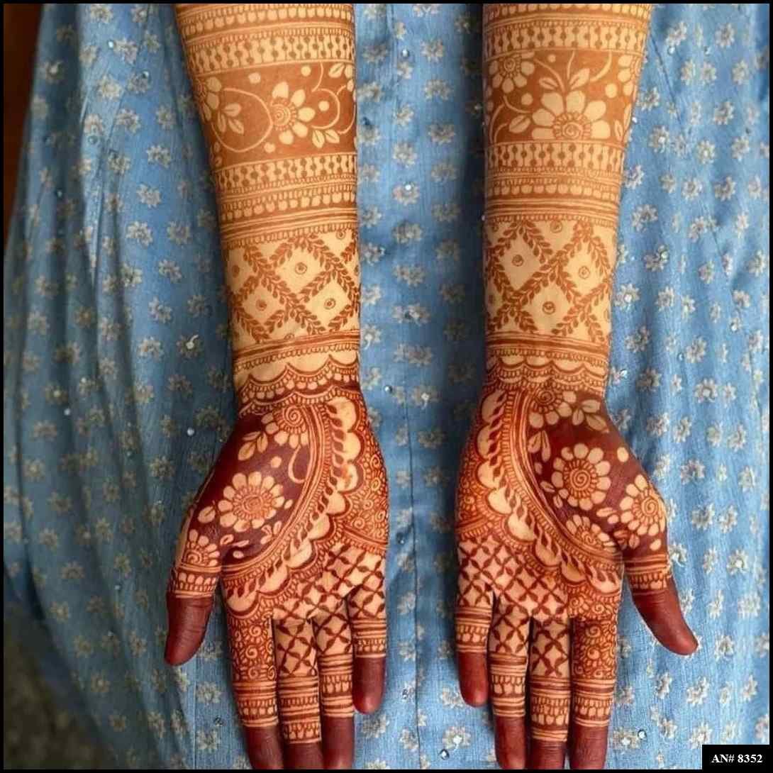 Front Hand Mehndi Design AN 8352