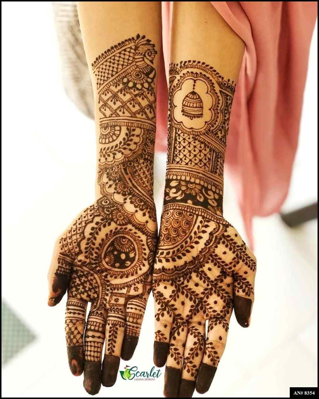 Front Hand Mehndi Design AN 8354