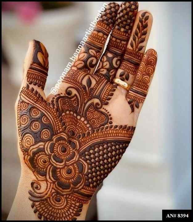 Front Hand Mehndi Design AN 8394