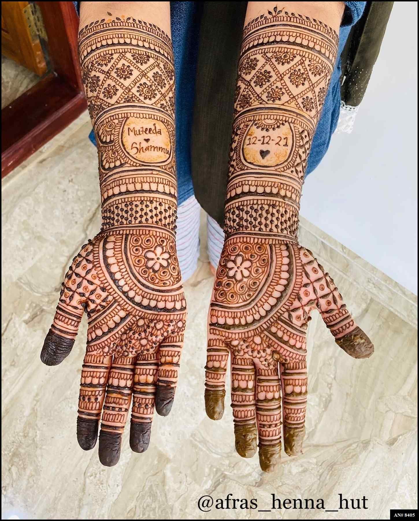 Front Hand Mehndi Design AN 8405
