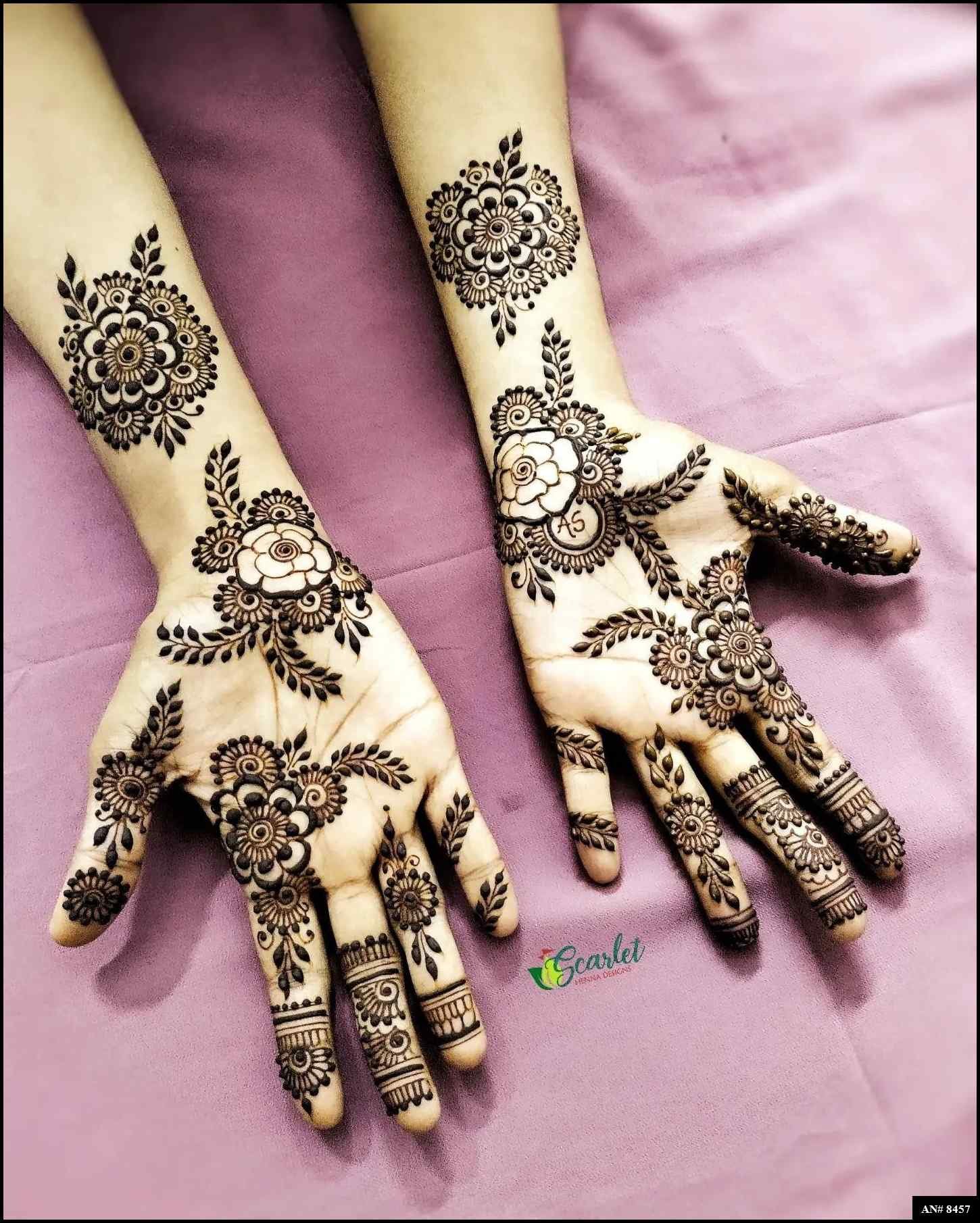 Front Hand Mehndi Design AN 8457