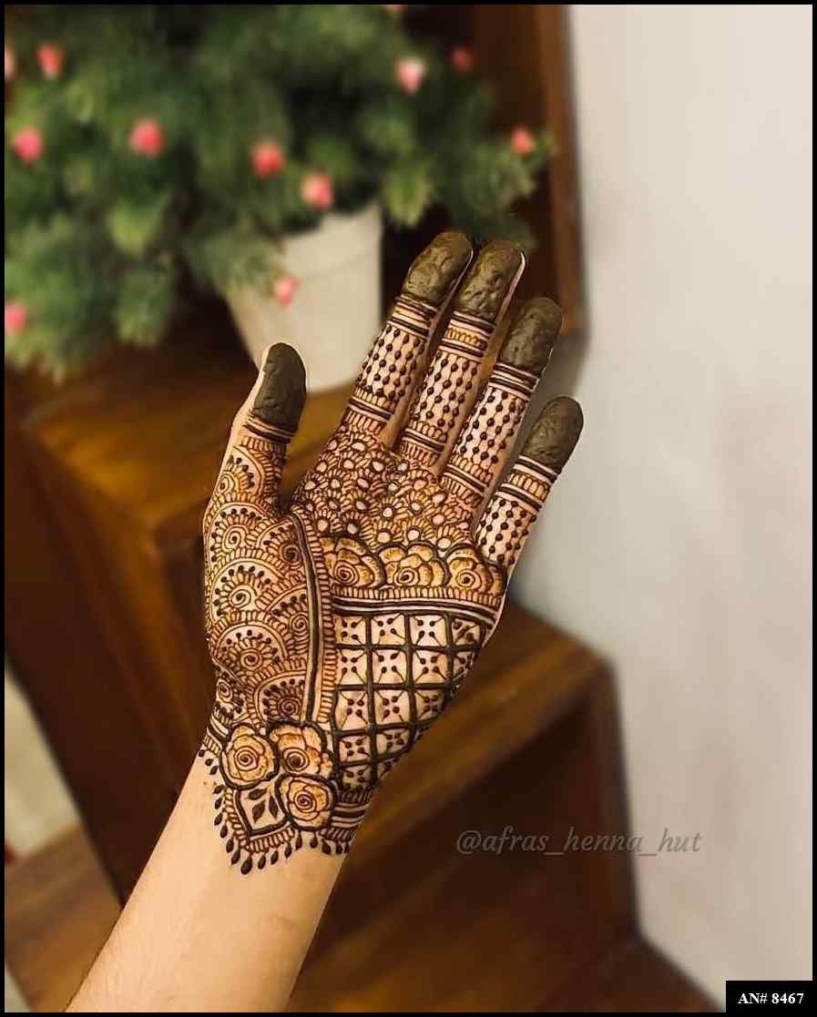 Front Hand Mehndi Design AN 8467