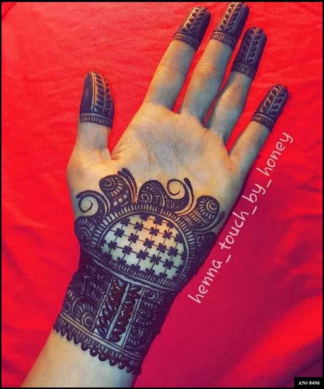 Front Hand Mehndi Design AN 8496