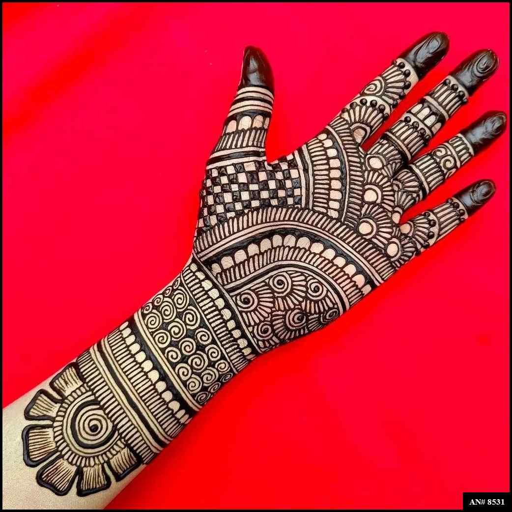 Front Hand Mehndi Design AN 8531