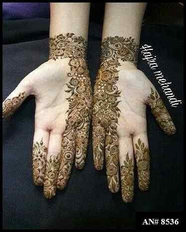 Front Hand Mehndi Design AN 8536