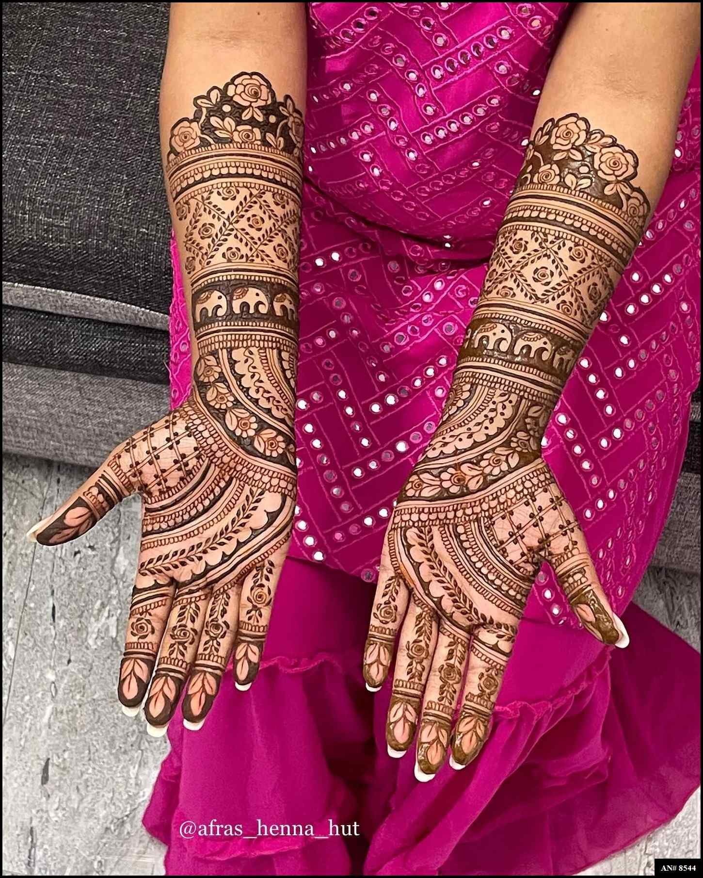 Front Hand Mehndi Design AN 8544