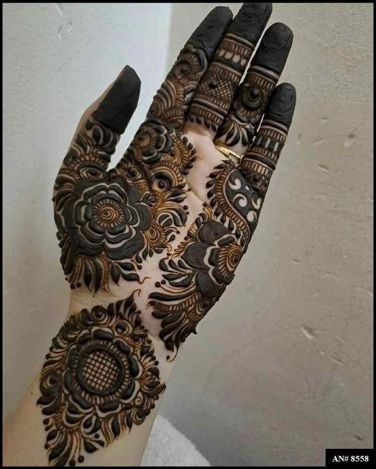 Front Hand Mehndi Design AN 8558