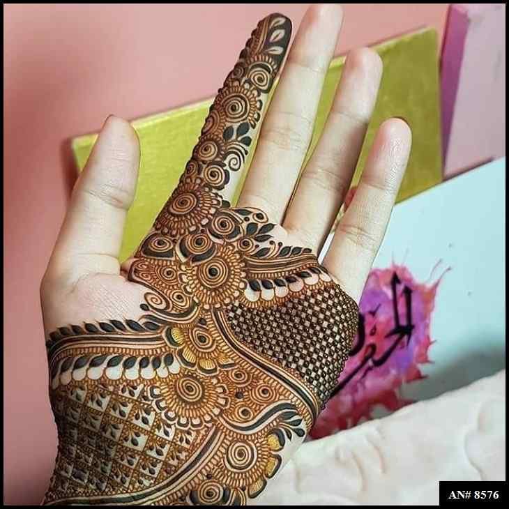 Front Hand Mehndi Design AN 8576