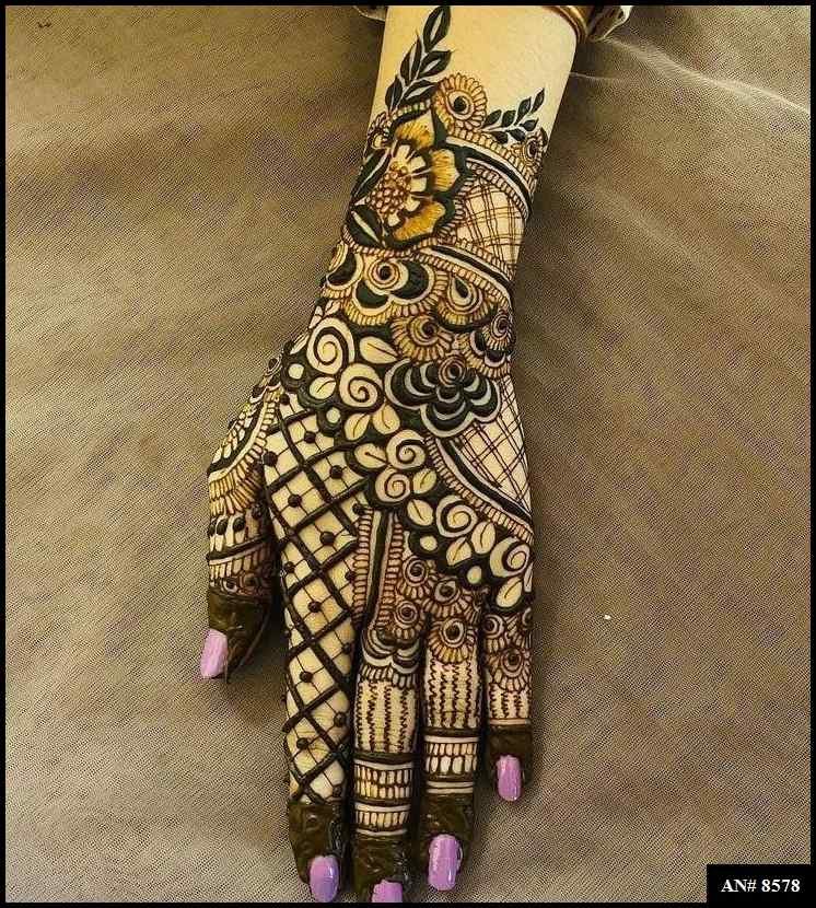 Front Hand Mehndi Design AN 8578