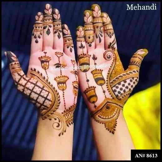 Front Hand Mehndi Design AN 8613