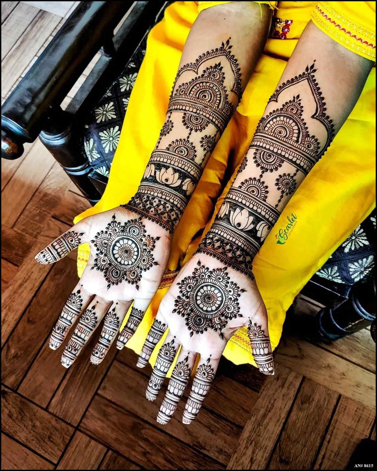 Front Hand Mehndi Design AN 8615