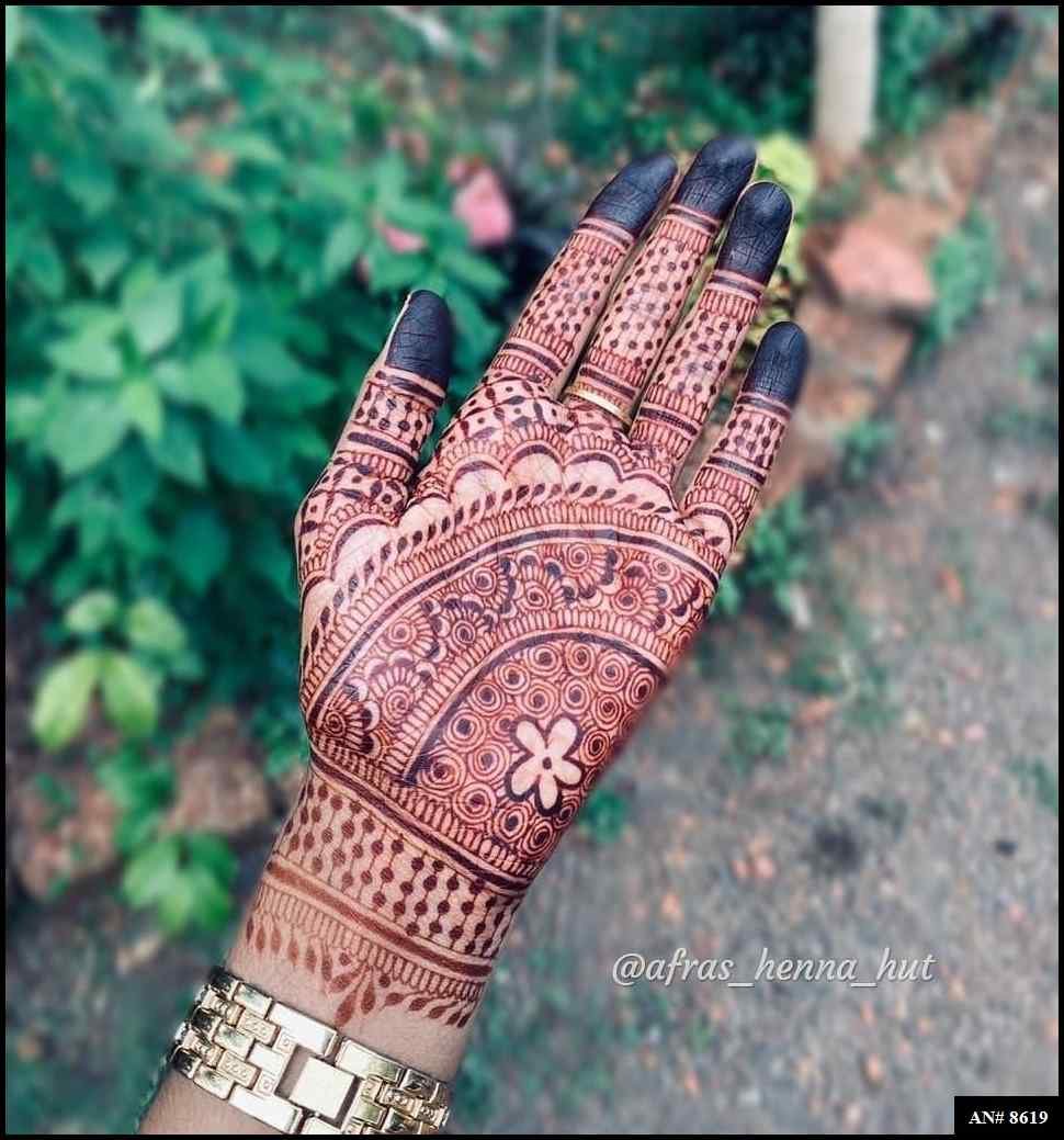 Front Hand Mehndi Design AN 8619