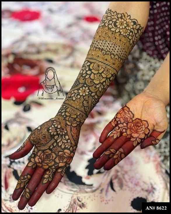 Front Hand Mehndi Design AN 8622