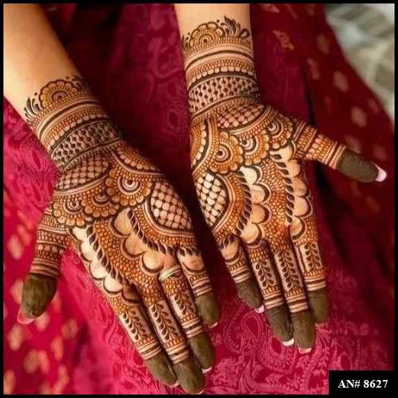 Front Hand Mehndi Design AN 8627