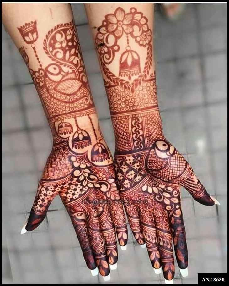 Front Hand Mehndi Design AN 8630