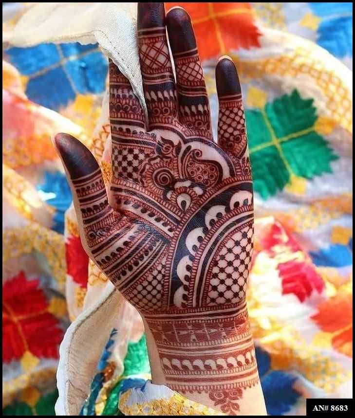 Front Hand Mehndi Design AN 8683