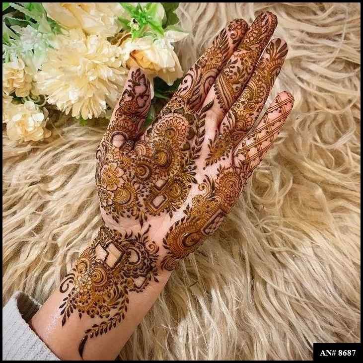 Front Hand Mehndi Design AN 8687