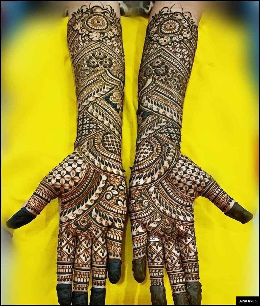 Front Hand Mehndi Design AN 8705