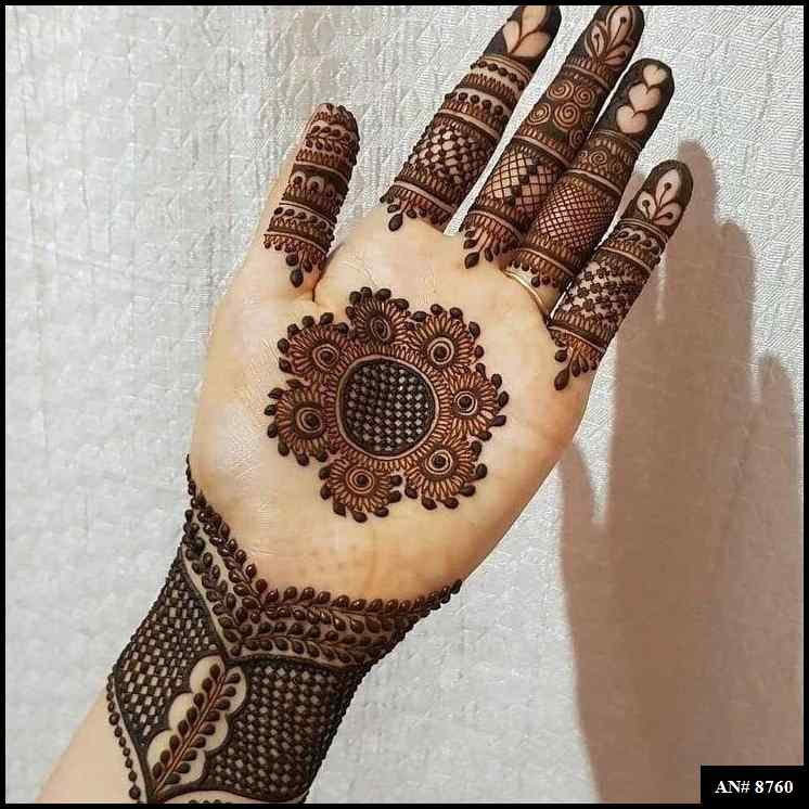 Front Hand Mehndi Design AN 8760