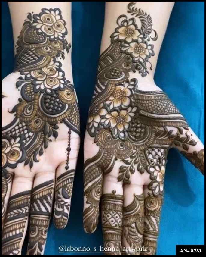 Front Hand Mehndi Design AN 8761