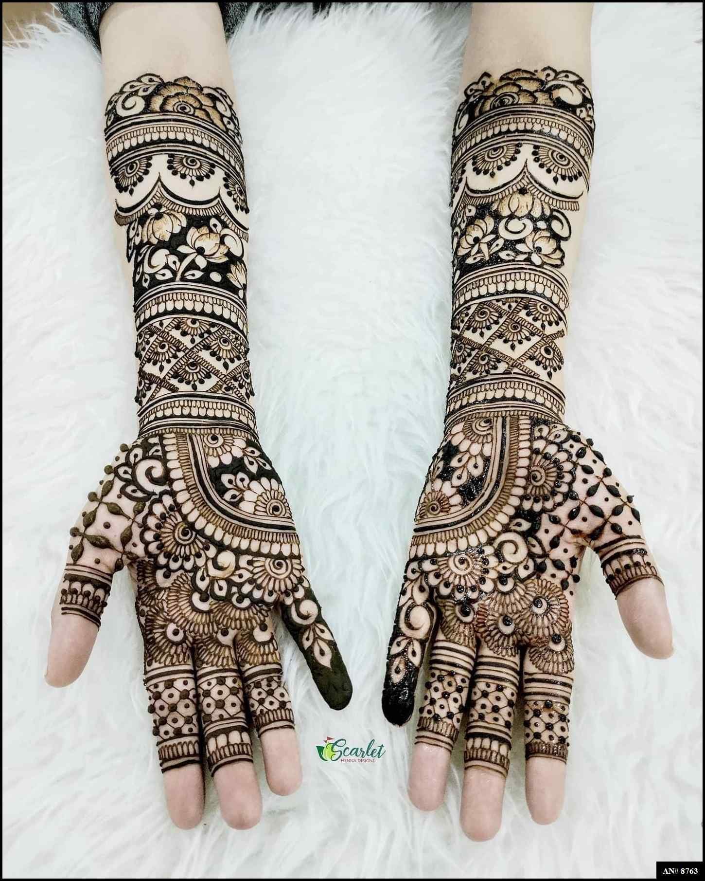 Front Hand Mehndi Design AN 8763