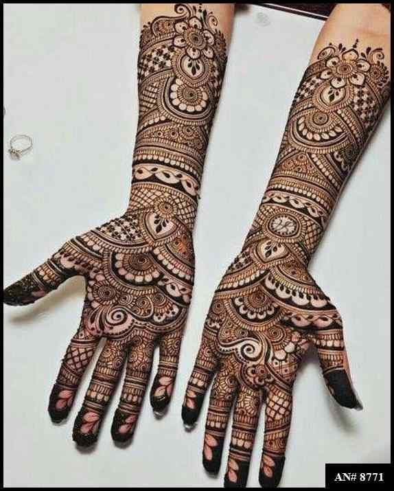 Front Hand Mehndi Design AN 8771