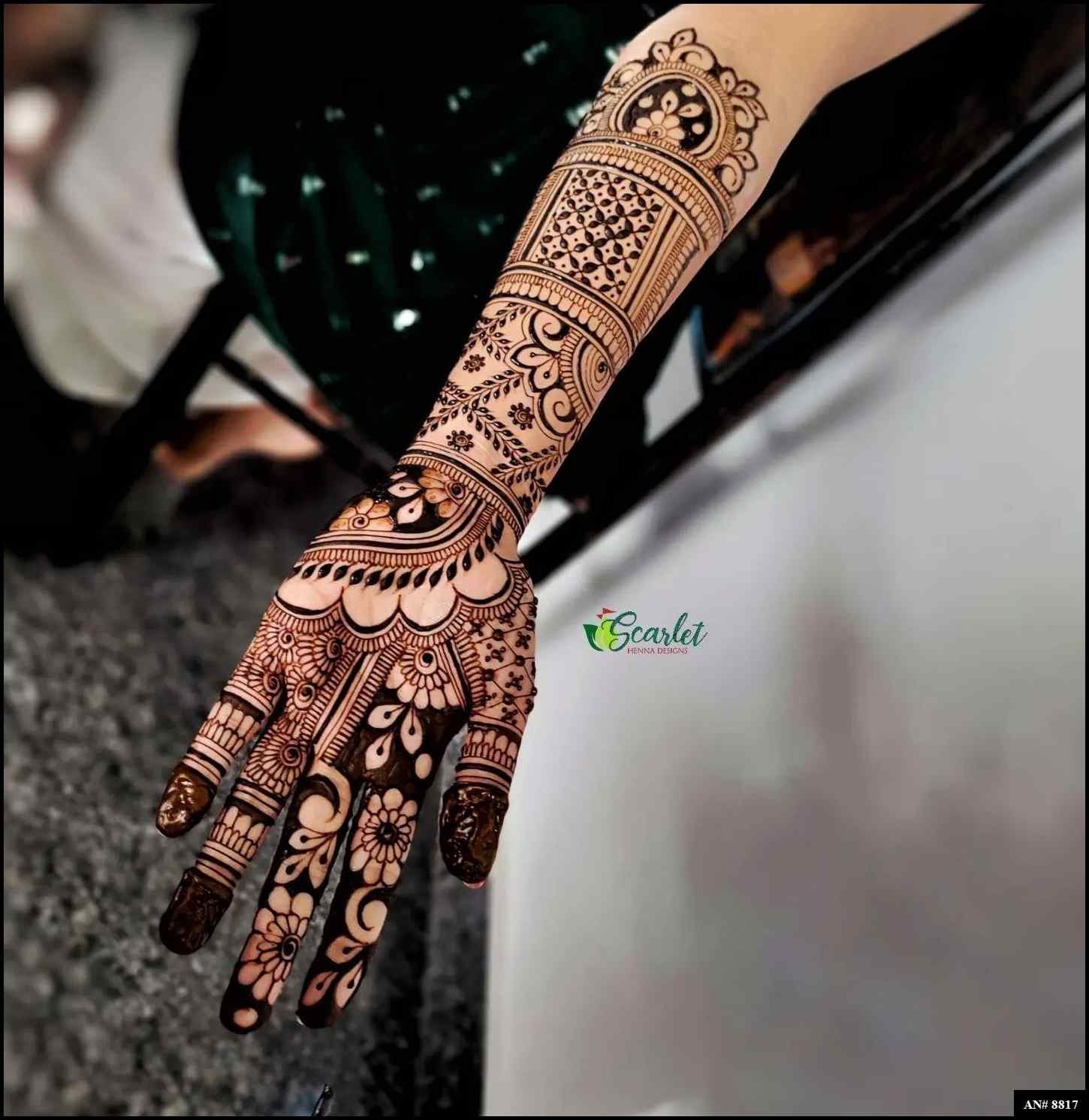 Front Hand Mehndi Design AN 8817