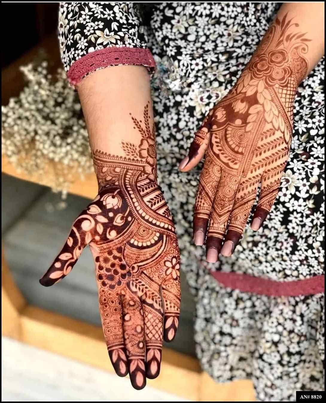 Front Hand Mehndi Design AN 8820