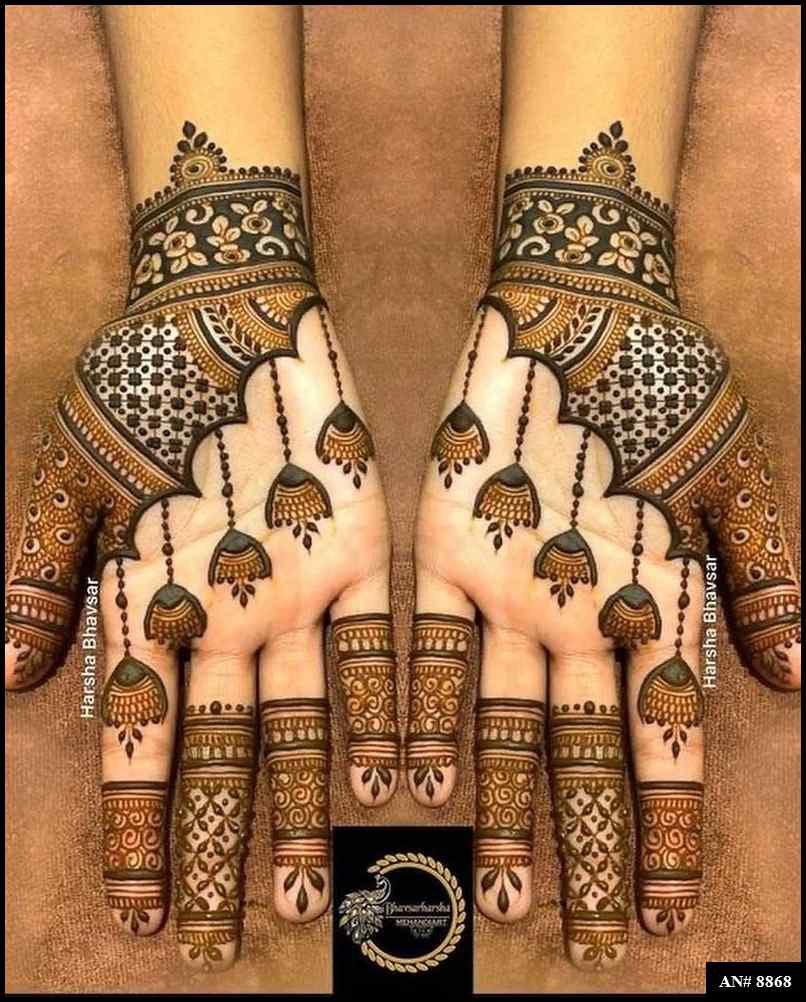Front Hand Mehndi Design AN 8868