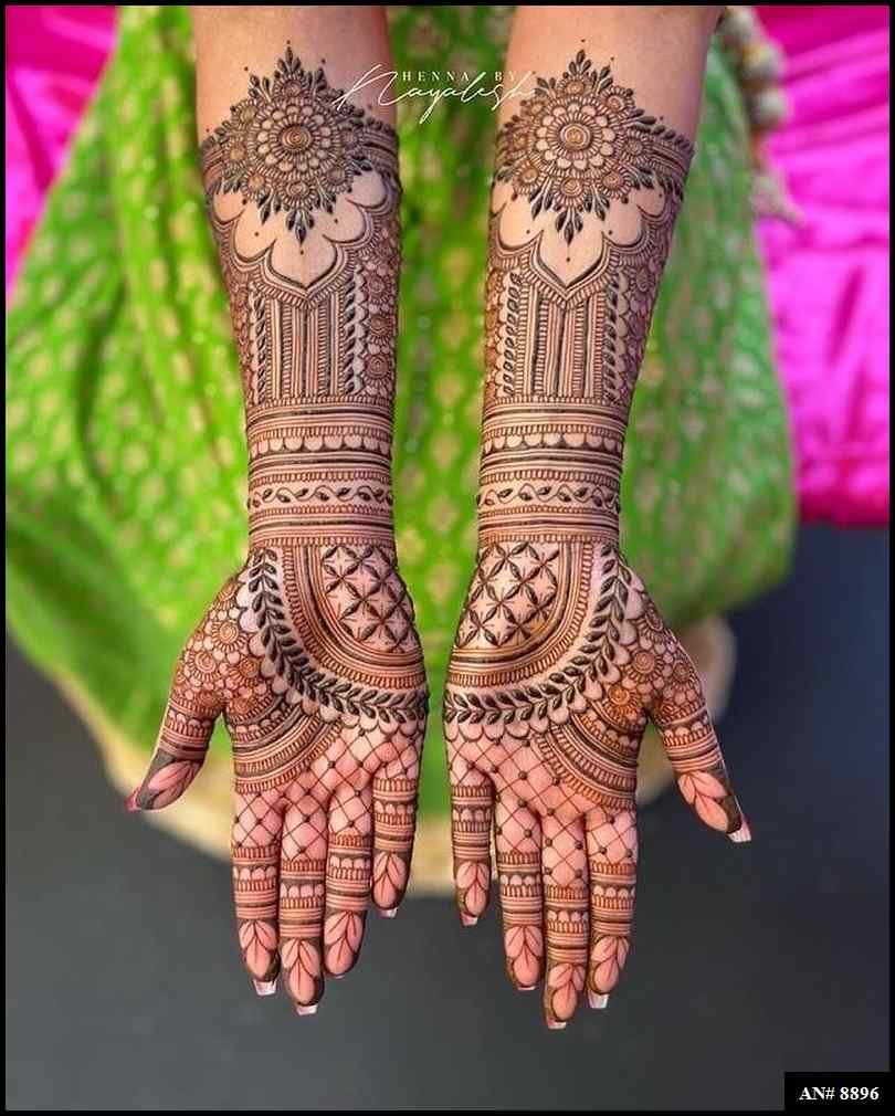 Front Hand Mehndi Design AN 8896