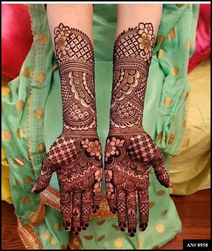 Front Hand Mehndi Design AN 8958