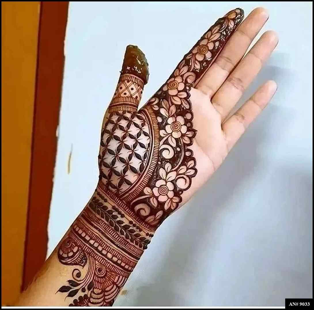 Front Hand Mehndi Design AN 9033