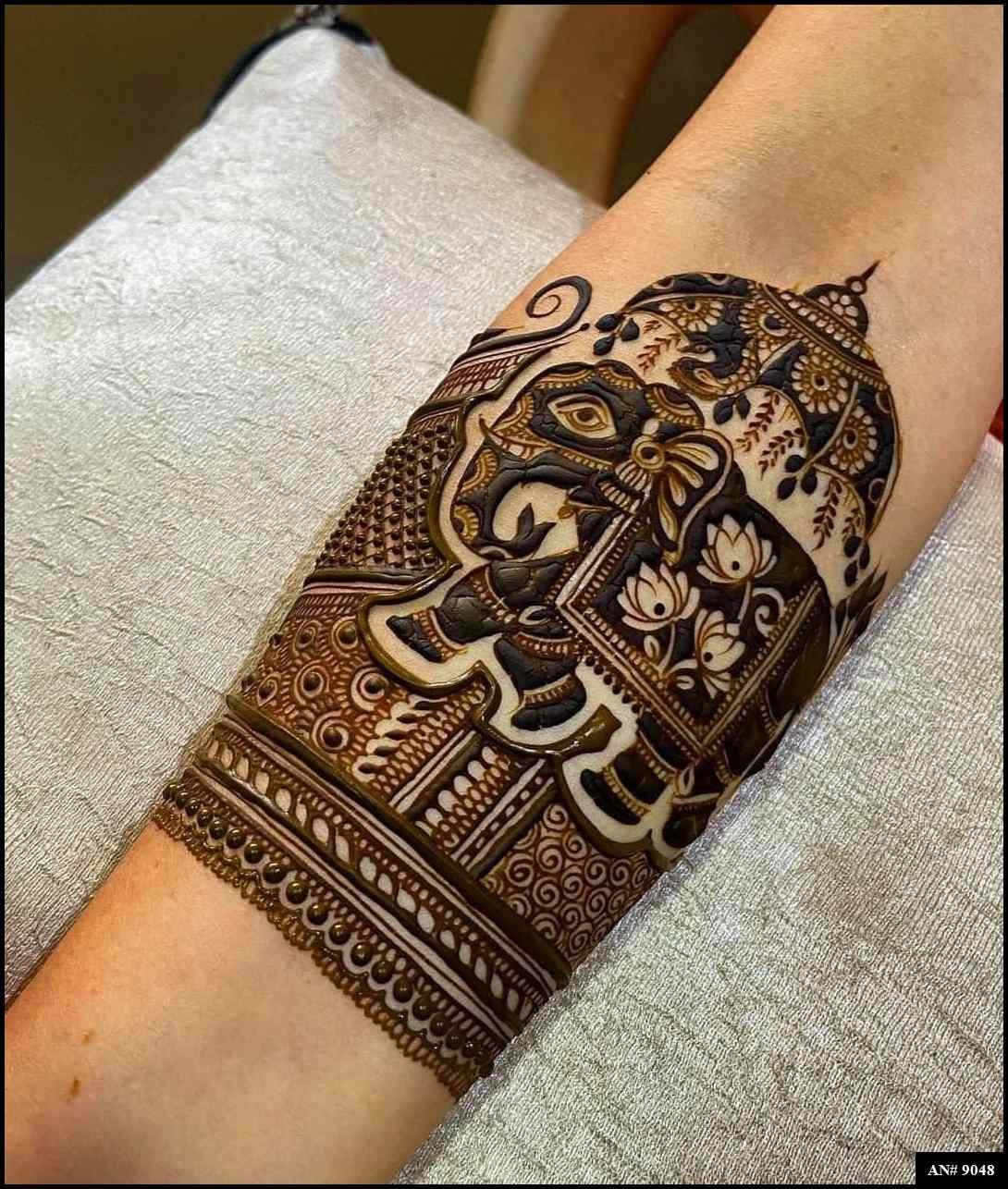 Front Hand Mehndi Design AN 9048