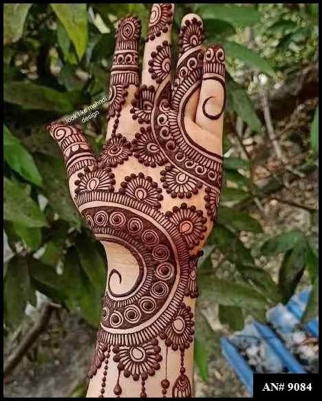 Front Hand Mehndi Design AN 9084