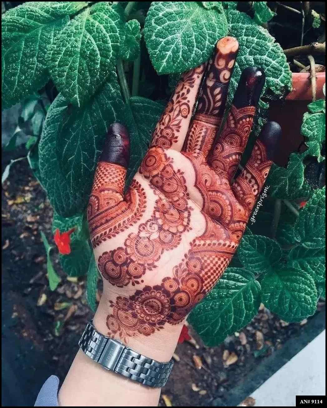 Front Hand Mehndi Design AN 9114