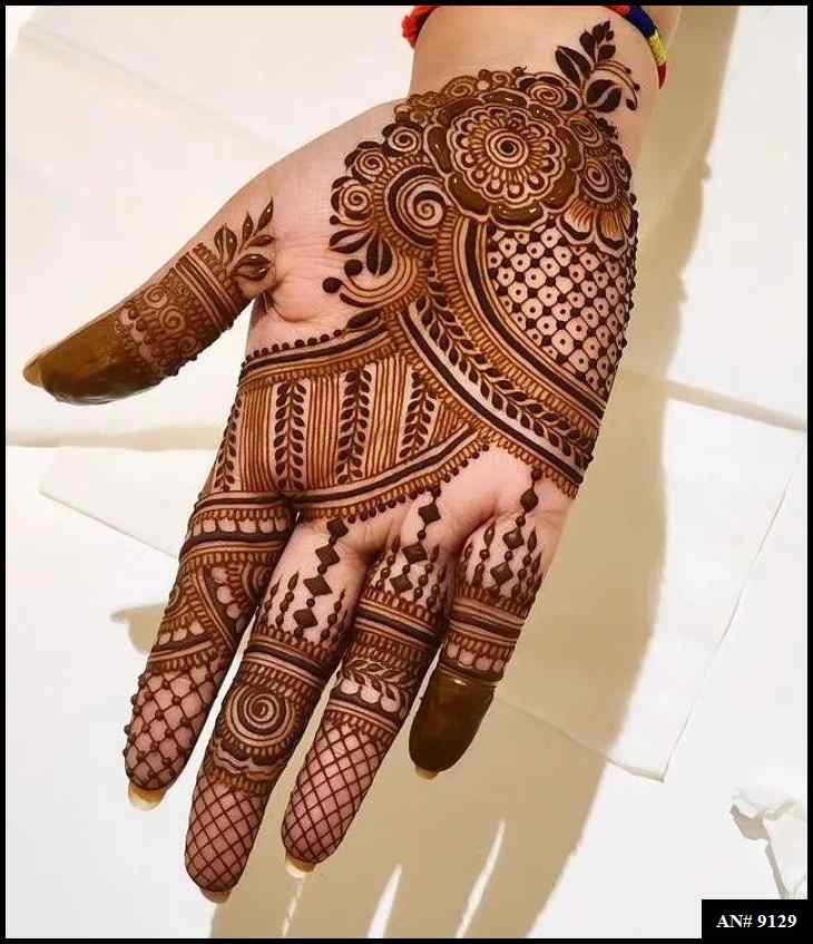 Front Hand Mehndi Design AN 9129