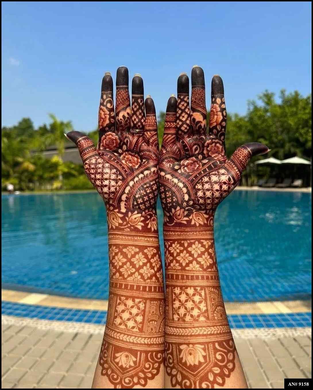 Front Hand Mehndi Design AN 9158