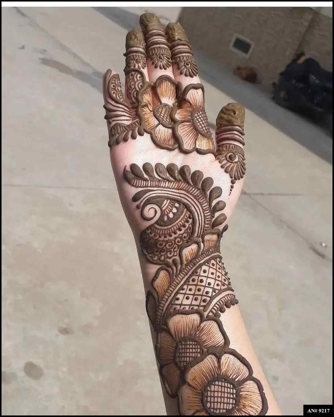 Front Hand Mehndi Design AN 9217