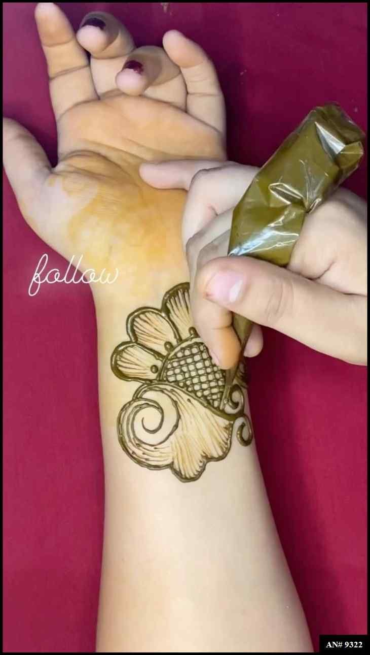 Front Hand Mehndi Design AN 9322