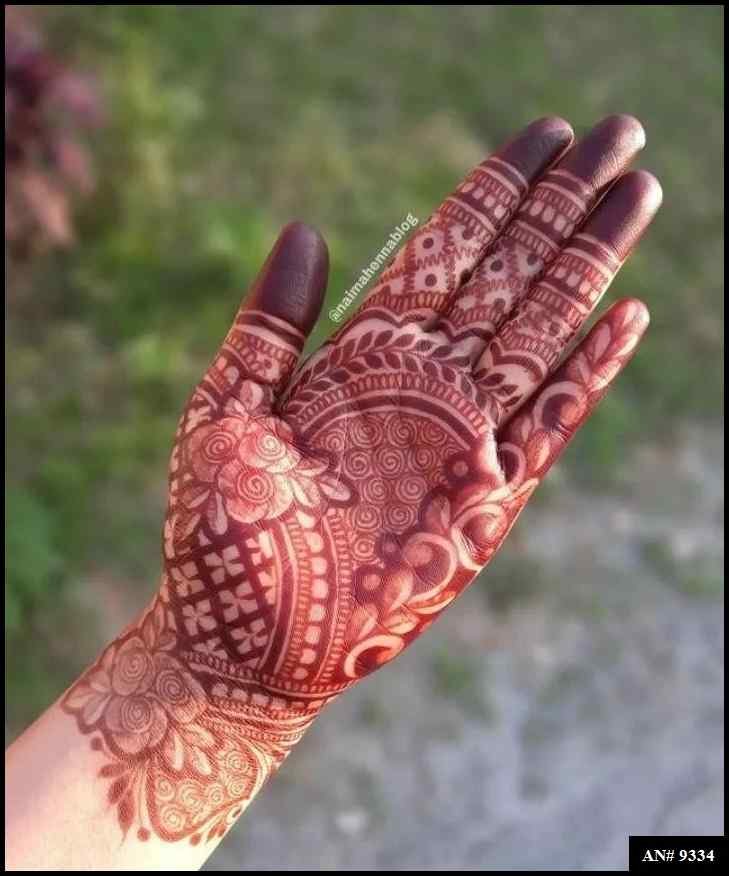 Front Hand Mehndi Design AN 9334