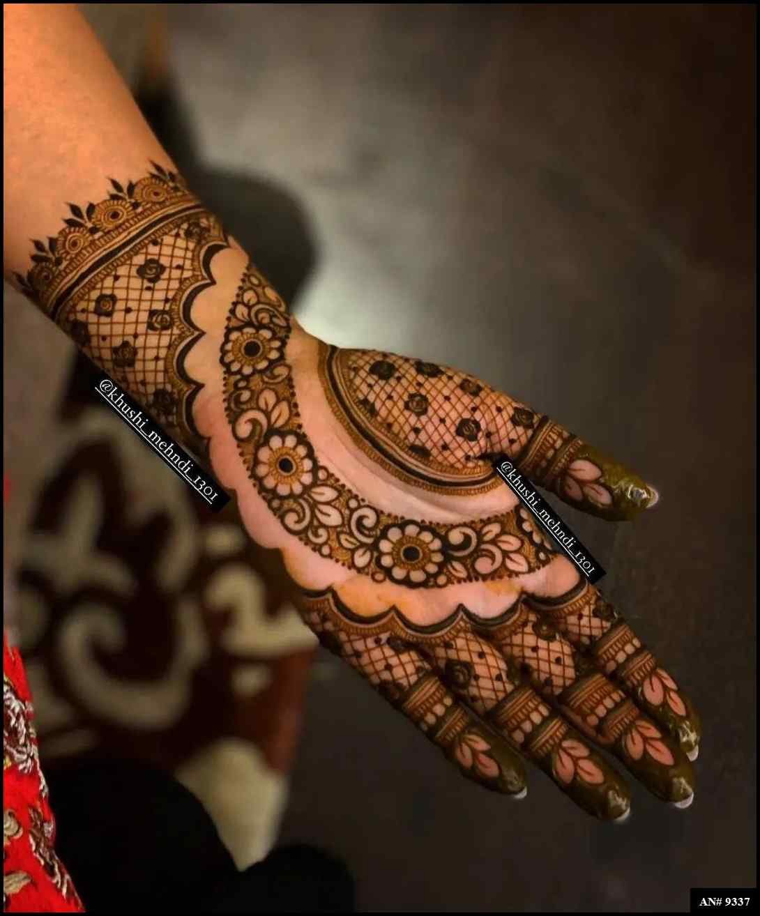 Front Hand Mehndi Design AN 9337