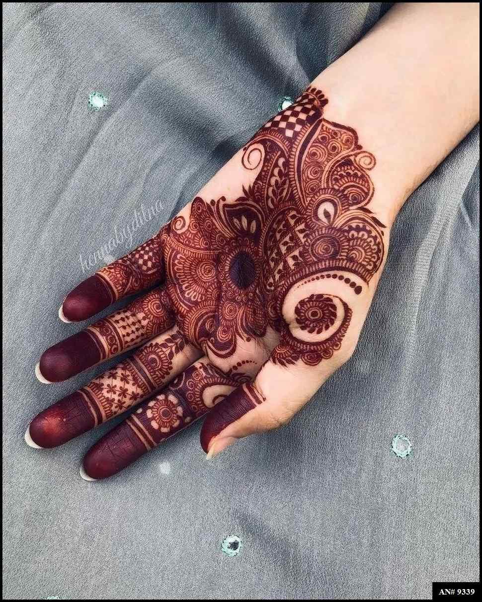 Front Hand Mehndi Design AN 9339