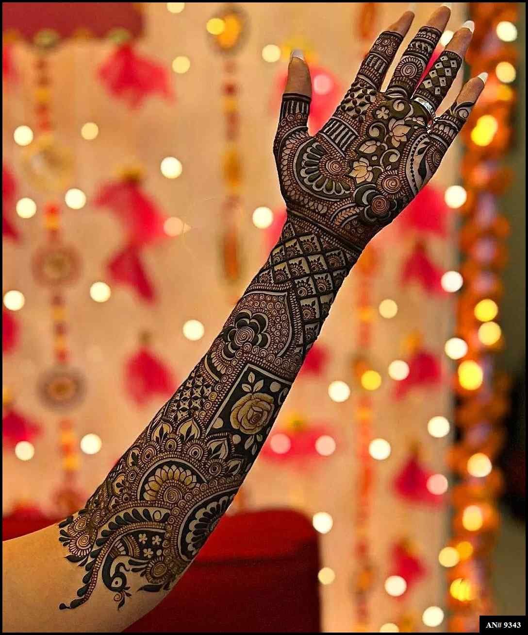 Front Hand Mehndi Design AN 9343