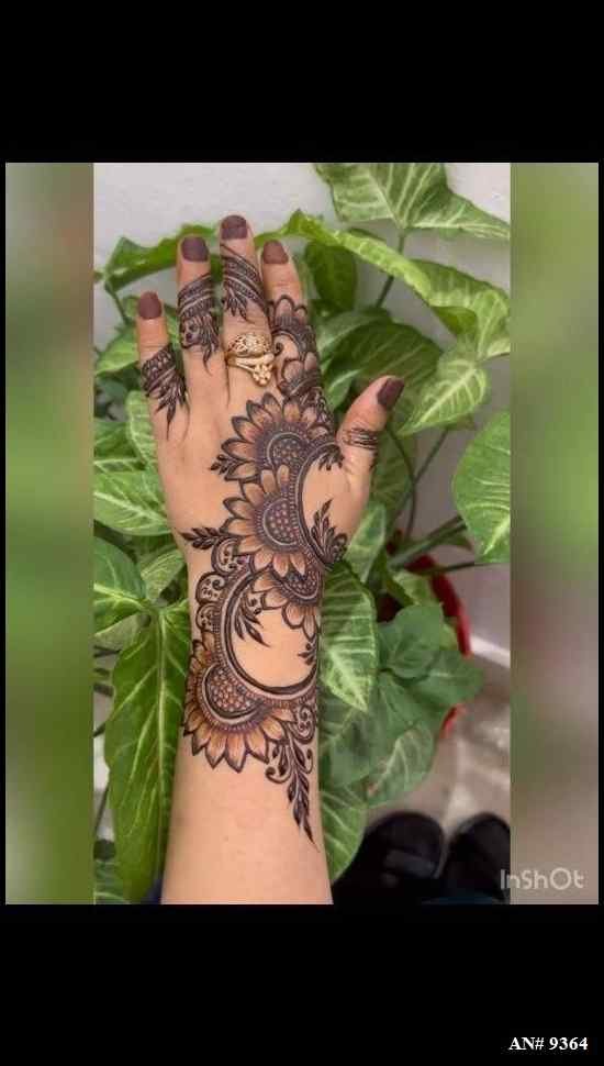 Front Hand Mehndi Design AN 9364