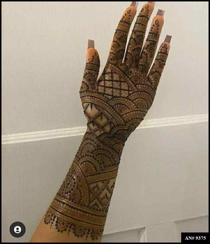 Front Hand Mehndi Design AN 9375