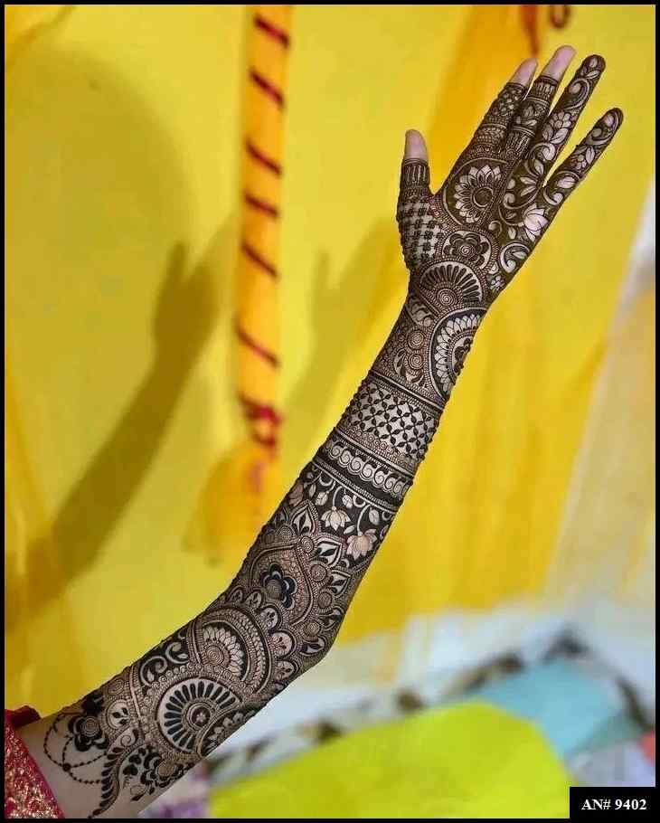 Front Hand Mehndi Design AN 9402